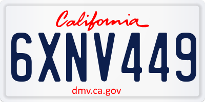 CA license plate 6XNV449