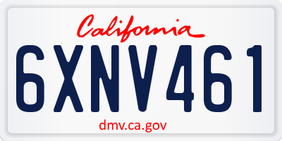 CA license plate 6XNV461