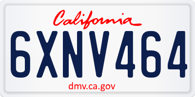 CA license plate 6XNV464