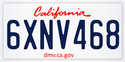 CA license plate 6XNV468