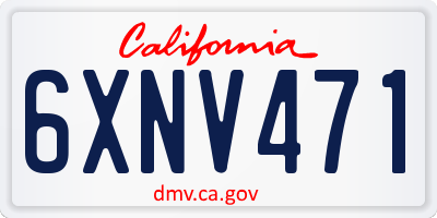CA license plate 6XNV471