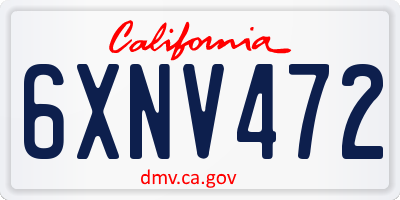 CA license plate 6XNV472