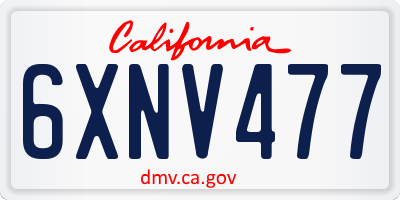 CA license plate 6XNV477