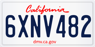 CA license plate 6XNV482
