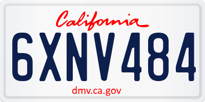 CA license plate 6XNV484