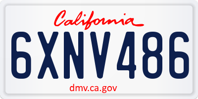 CA license plate 6XNV486
