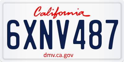CA license plate 6XNV487