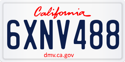 CA license plate 6XNV488