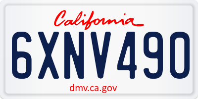 CA license plate 6XNV490
