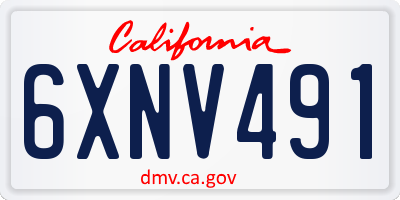 CA license plate 6XNV491
