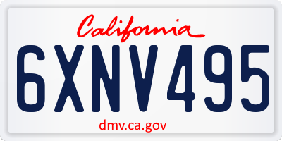 CA license plate 6XNV495