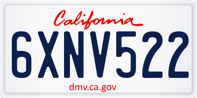 CA license plate 6XNV522