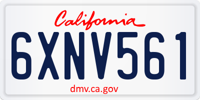 CA license plate 6XNV561