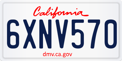 CA license plate 6XNV570