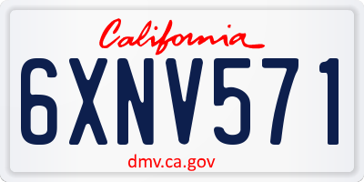 CA license plate 6XNV571