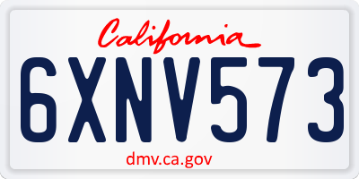 CA license plate 6XNV573