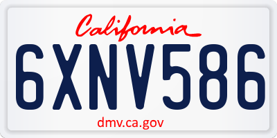 CA license plate 6XNV586