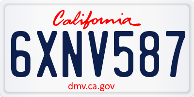 CA license plate 6XNV587