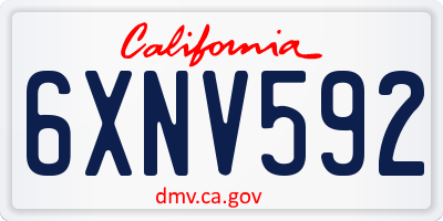 CA license plate 6XNV592