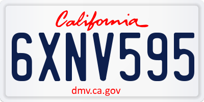 CA license plate 6XNV595