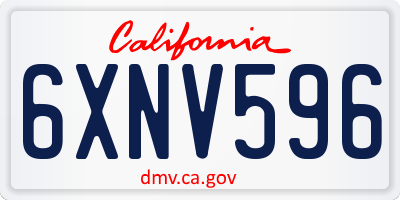 CA license plate 6XNV596