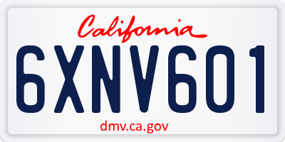 CA license plate 6XNV601