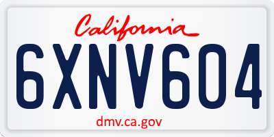 CA license plate 6XNV604