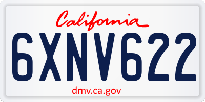 CA license plate 6XNV622