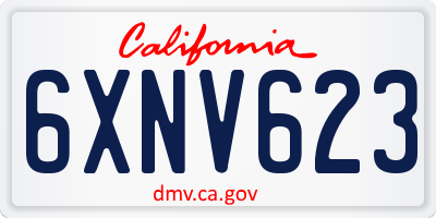 CA license plate 6XNV623