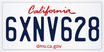 CA license plate 6XNV628