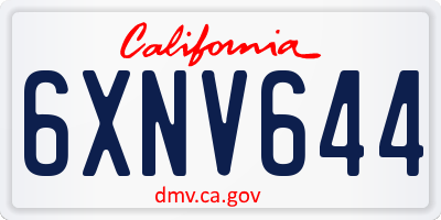 CA license plate 6XNV644