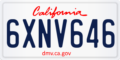 CA license plate 6XNV646