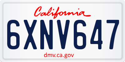 CA license plate 6XNV647