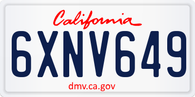 CA license plate 6XNV649