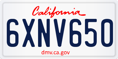 CA license plate 6XNV650
