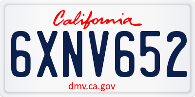 CA license plate 6XNV652