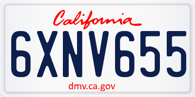 CA license plate 6XNV655