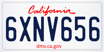 CA license plate 6XNV656
