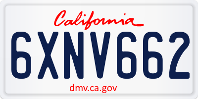 CA license plate 6XNV662