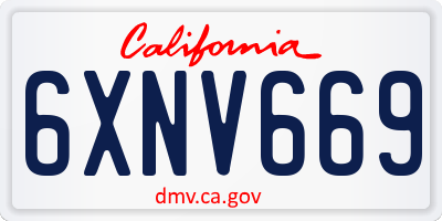 CA license plate 6XNV669