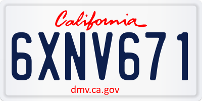 CA license plate 6XNV671