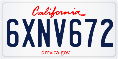 CA license plate 6XNV672