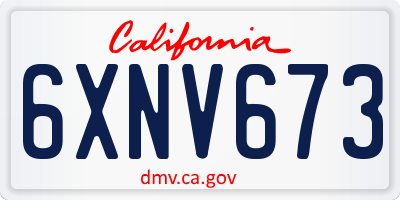 CA license plate 6XNV673