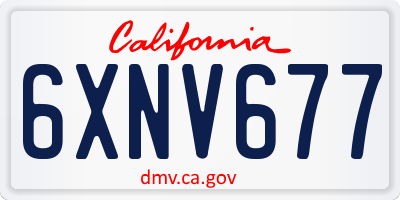 CA license plate 6XNV677