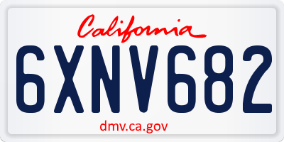 CA license plate 6XNV682