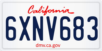 CA license plate 6XNV683