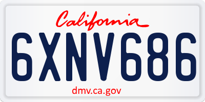 CA license plate 6XNV686