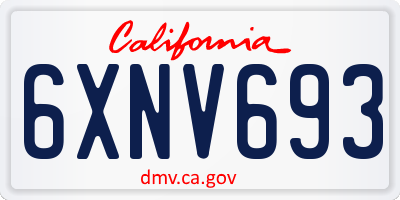 CA license plate 6XNV693