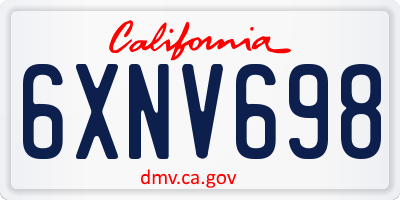 CA license plate 6XNV698