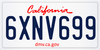CA license plate 6XNV699